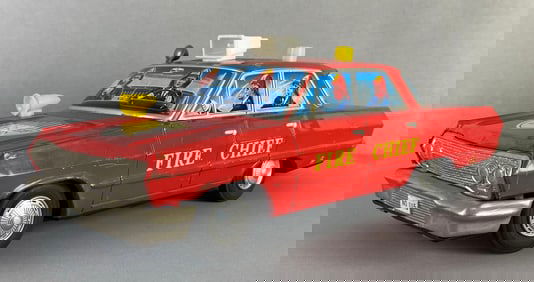 Yonezawa Japanese Tin-Litho Fire Chief Friction Car
