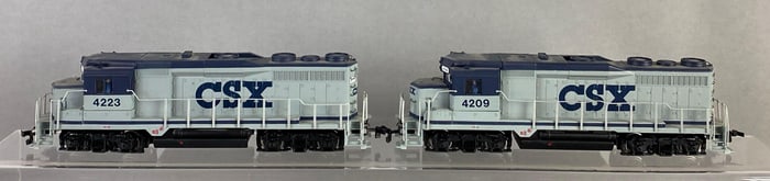 Group of 2 Spectrum HO Scale CSX GP-30 Diesel Locomotives