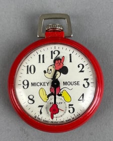 Vintage Bradley Mickey Mouse Open-Face Pocket Watch