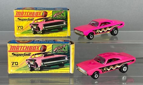 Group of 2 Matchbox Superfast No. 70 Dodge Dragster Die-Cast Vehicles