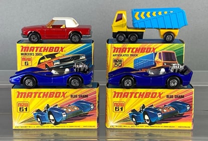 Group of 4 Matchbox No. 6, 50, and 61 Die-Cast Vehicles