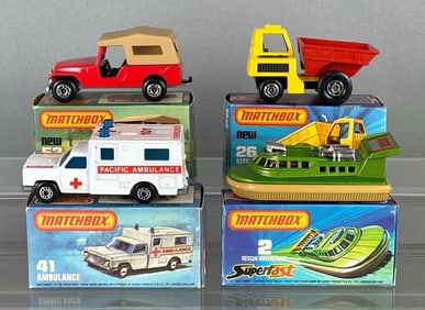 Group of 4 Matchbox No. 2, 26, 41, and 53 Die-Cast Vehicles