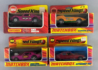 Group of 4 Matchbox Speed Kings Die-Cast Cars