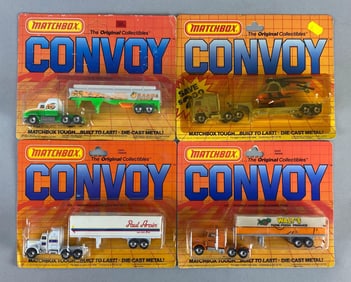 Group of 4 Matchbox Convoy Die-Cast Trucks