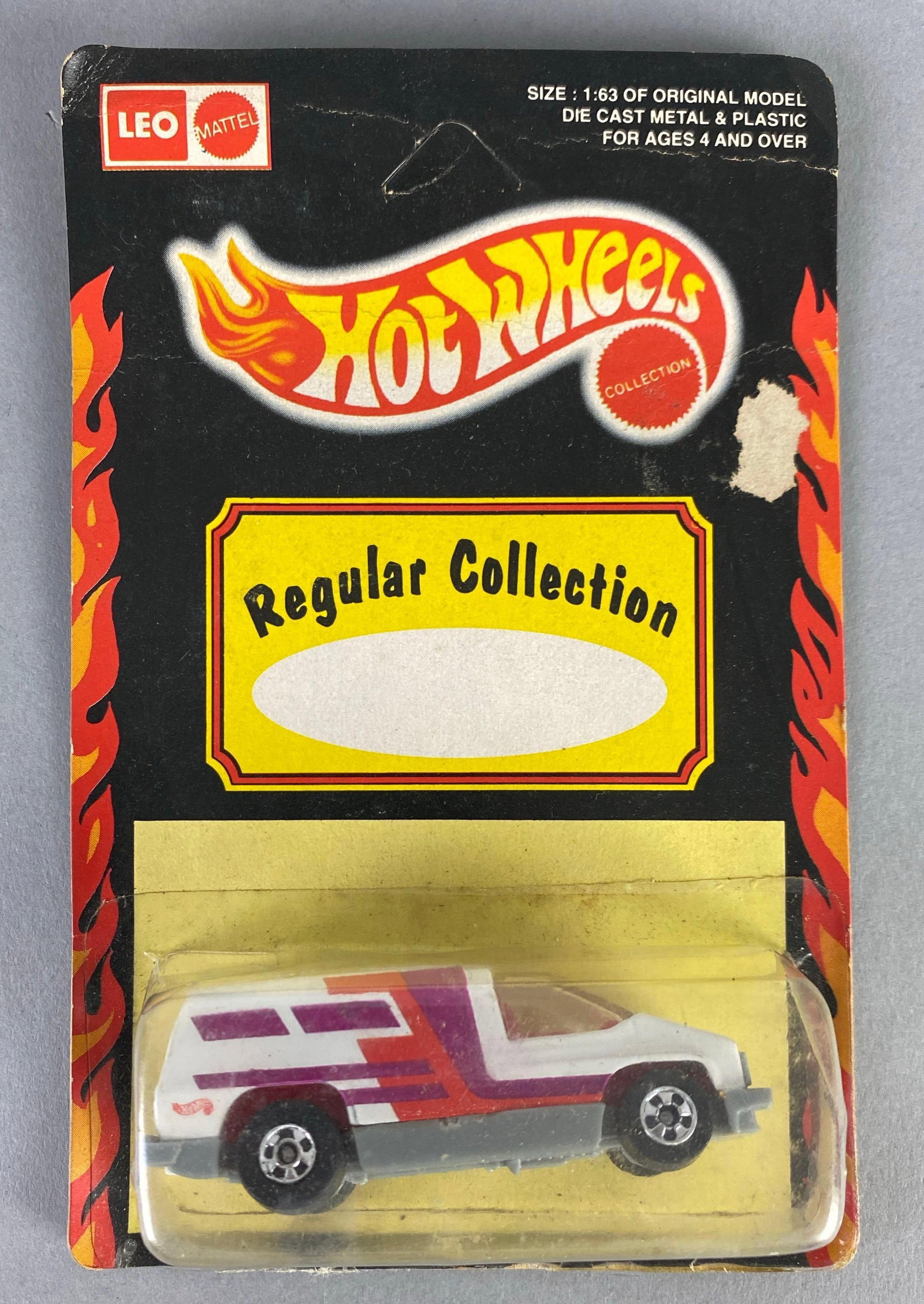 1996 Mattel LEO Hot Wheels Regular Collection Beach Blaster: Die-Cast, un-punched, like new in original packaging, shelf wear shown