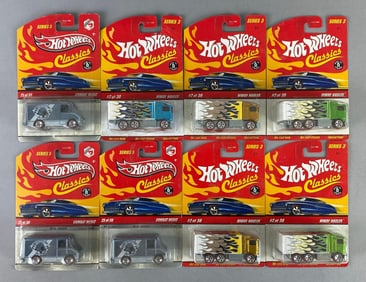 Group of 8 Mattel Hot Wheels Classics Trucks