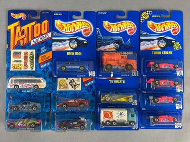 Group of 13 Mattel Hot Wheels Die-Cast Vehicles