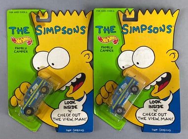 Group of 2 1990 Mattel Hot Wheels The Simpsons Family Camper