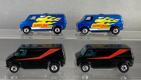 Group of 4 1974 Mattel Hot Wheels Super Vans