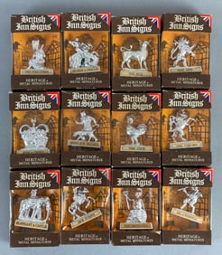 Group of 12 Matchbox British Inn Signs Heritage Metal Miniatures