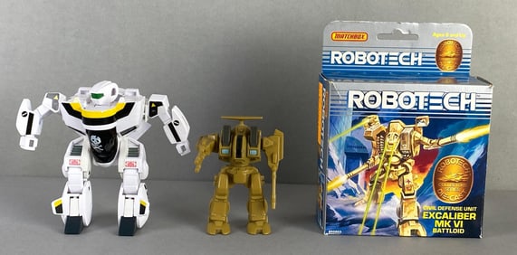 Group of Robotech Figurines and Box
