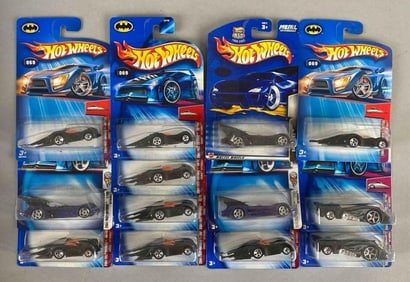 Group of 13 Mattel Hot Wheels Batmobiles