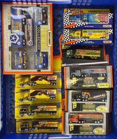 Group of Matchbox Die-Cast Semi Trucks and More