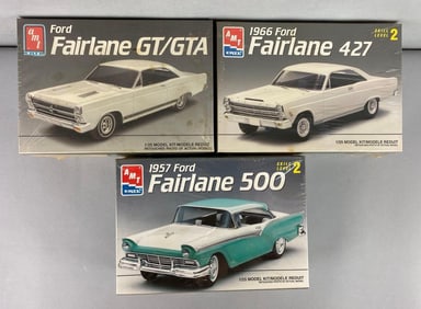 Group of 3 AMT ERTL Ford Fairlane Model Car Kits