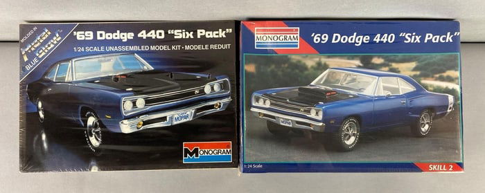 Group of 2 Monogram 1969 Dodge 440 Six Pack Model Car Kits