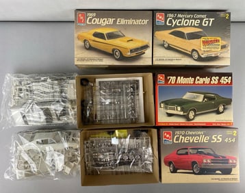 Group of 4 1/25 Scale Model Car Kits
