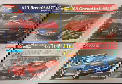 Group of 4 Chevrolet Corvette Mode Car Kits