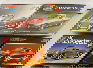 Group of 4 Chevrolet Corvette Model Car Kits