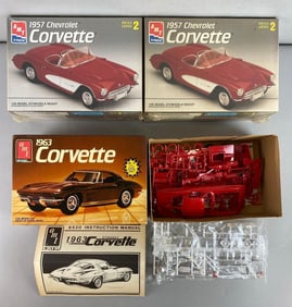 Group of 3 AMT ERTL Corvette Model Car Kits