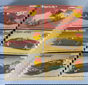 Group of 6 Lindberg Car Plastic Model Kits