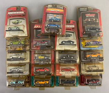 Group of Greenlight Collectibles Die-Cast Cars: Includes 1968 dodge charger R/T, 2009 Chevrolet corvette GT1 Edition, 1967 Chevrolet Corvette 427 and more, like new in original packaging