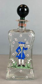 Antique Hand Painted Floral Victorian Style Glass Decanter
