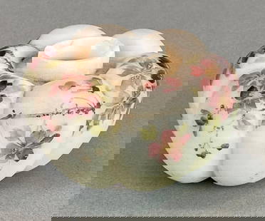 Antique Mount Washington Hand Painted Floral Melon Pattern Shaker: Missing cap, measures 1 1/2 x 2 1/2 inches