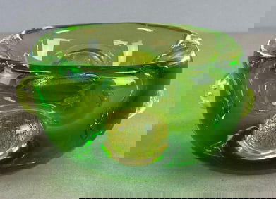 Mid-Century Modern Murano Style Green Art Glass Bowl
