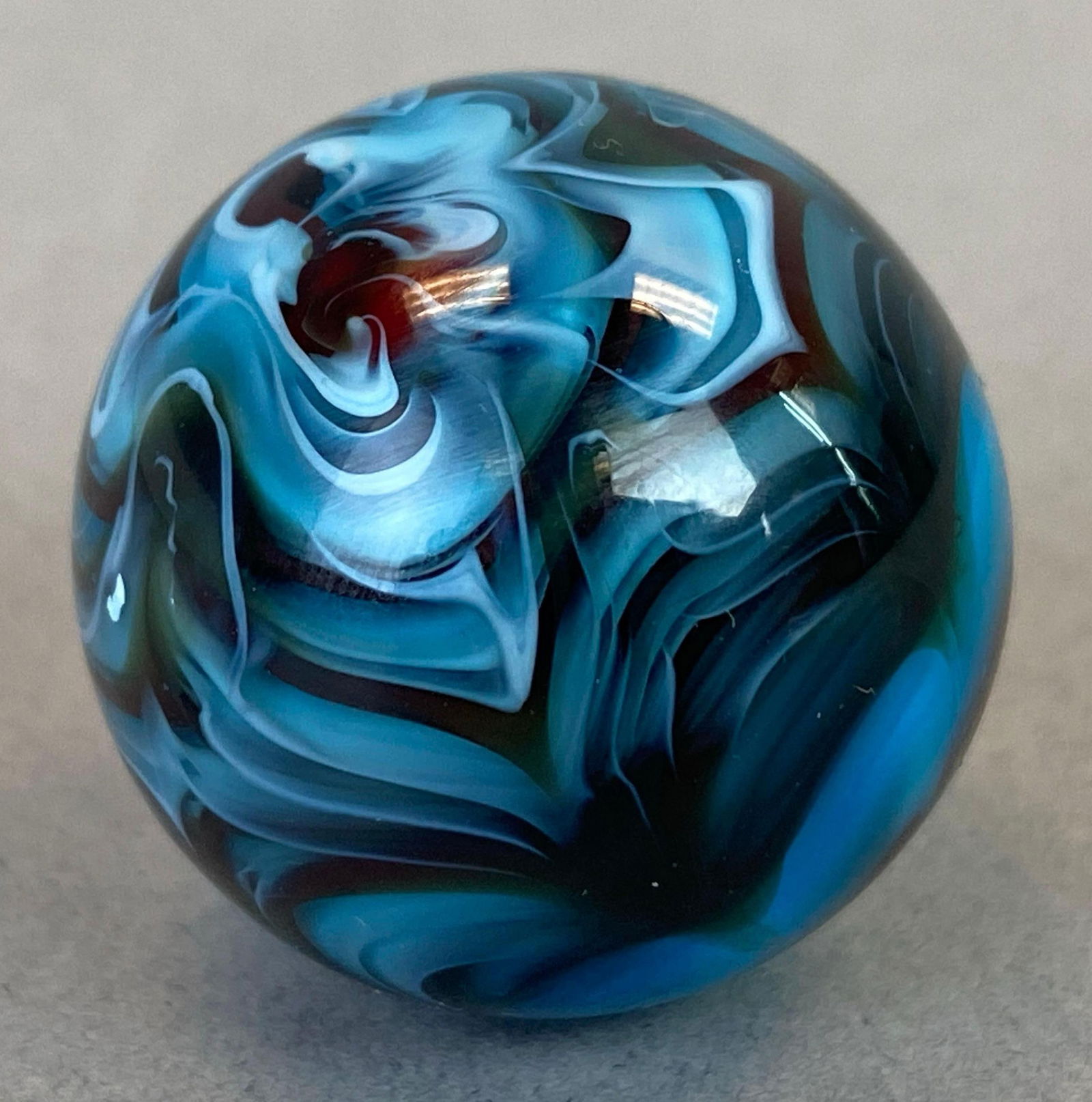 Contemporary Art Glass Marble: Measures 26mm across
