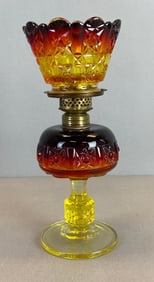 LG Wright Daisy and Cube Amberine Kerosene Lamp