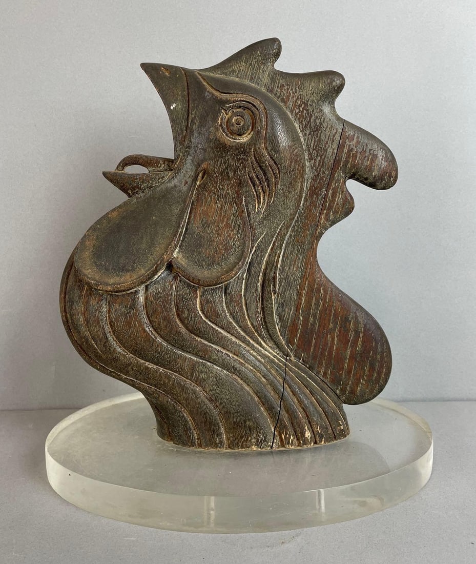 Antique Carved Wood Rooster Head (1 of 4)