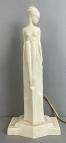 1929 Lenox Art Deco Ivory Bisque Spring Lamp