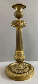 Antique Brass Floral Candlestick