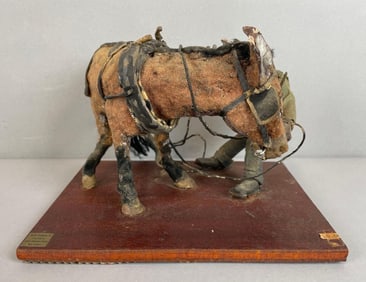 Vintage W.H. Fulham Jr. Pottery Man with Horse Sculpture