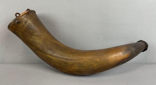 Antique Large Stag Black-Powder Horn