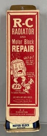 Vintage R-C Radiator and Motor Block Repair Advertising Display with Product