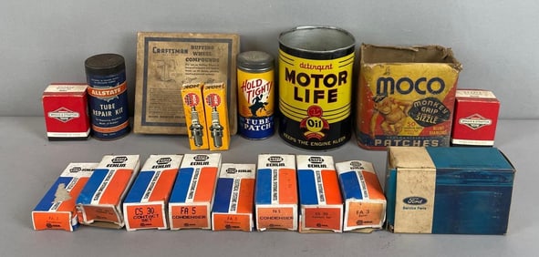 Group of Vintage Automobile Parts and Advertising Items