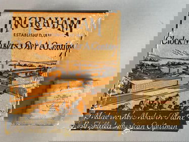 Group of 2 Vintage Ingraham Clock Advertising Boxes