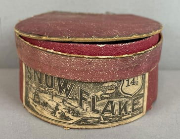Antique 1860s Snow Flake Collar Insert Advertising Box