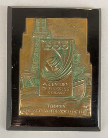1933/34 Chicago Worlds Fair S.S.P.B.C. Challenge Race 2nd Prize Plaque