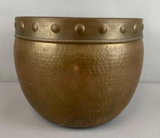 Arts and Crafts Hammered Brass Jardiniere