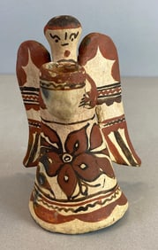 Hand Painted Mexican Folk Art Pottery Angel