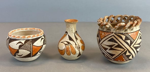 Group of 3 Acoma NM Native American Pottery