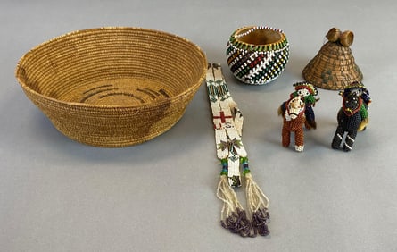 Group of Native American Beaded and Woven Items