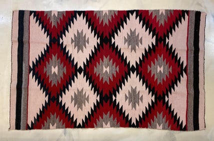 Navajo Native American Eye Dazzler Woven Wool Rug