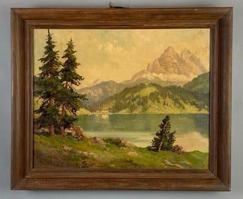 Karl Hofer Lake Misurina Oil Painting on Canvas