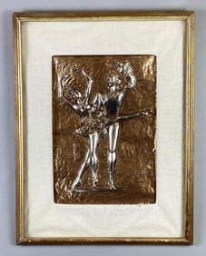 Sebet Silverman Ballerina Metal Relief Art Plaque