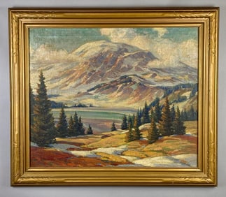 Mountain Scene Landscape Oil Painting on Canvas