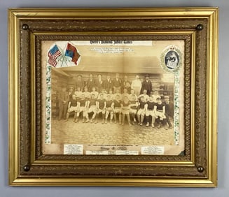 1897 International Football Match Team Queens Diamond Jubilee Photograph