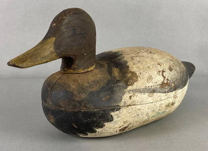 Vintage Wood Mallard Hen Duck Decoy: Measures 7 1/2 x 15 x 7 inches.